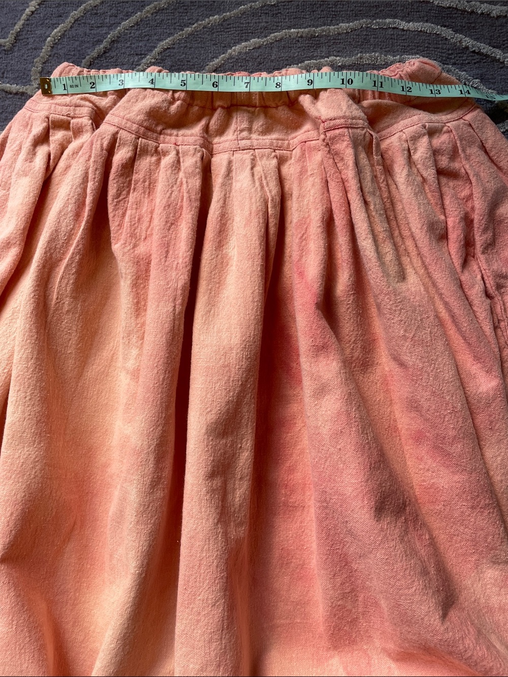Vintage HARI Peach/Pink Tie-Dye Skirt Set 100% Cotton Size Large - Picture 9 of 10